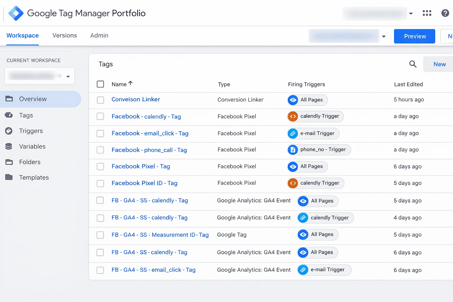 google tag manager ga4 & meta pixel tracking setup – portfolio