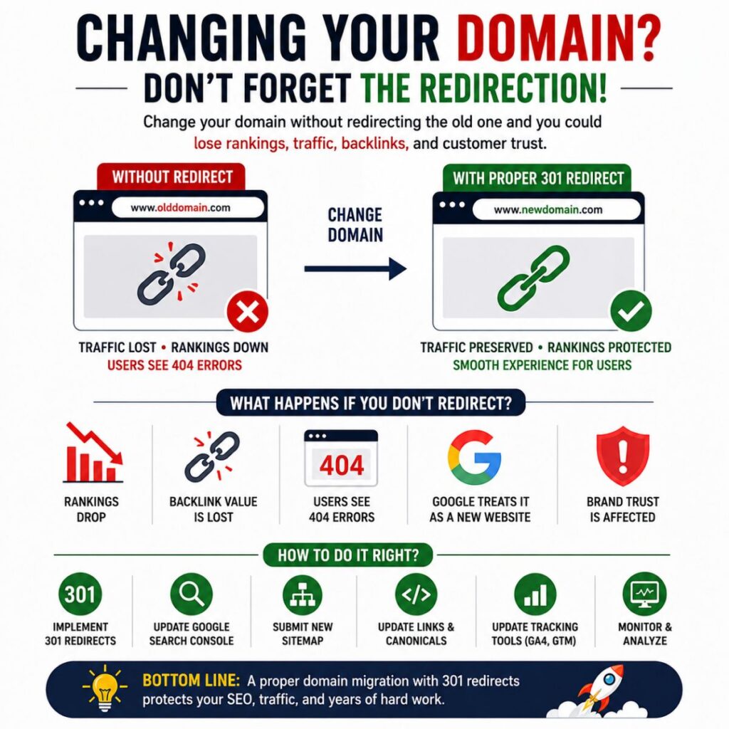 changing domain with 301 redirect seo domain migration guide